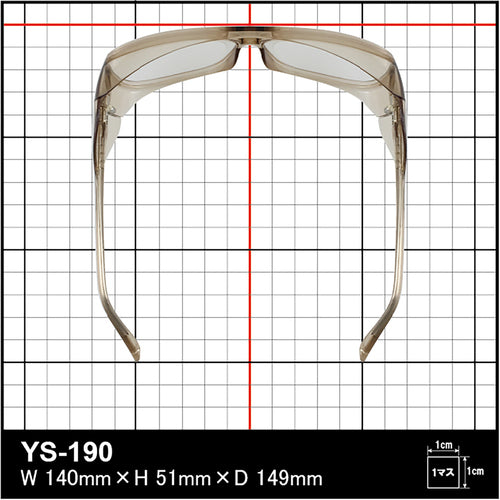 야마모토 2안형 보호 안경(프레임 타입) PET 세이프티 글라스 중형 와이드 타입 YS-190B 1개