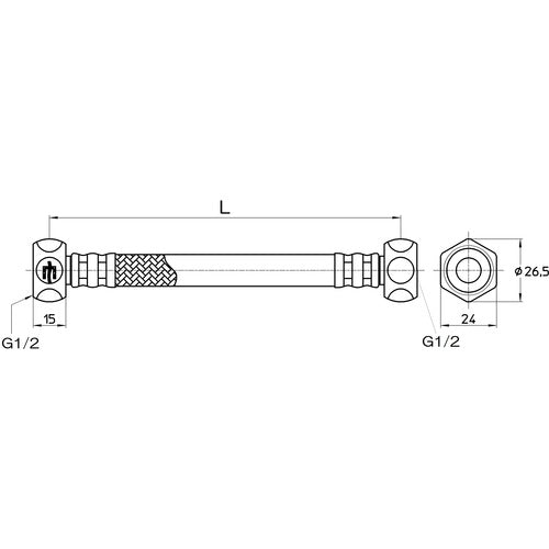 ＳＡＮＥＩ　水道配管用フレキシブルパイプ　ベンリーフレキ　全長６００ｍｍ　T1930-13X600　1 本