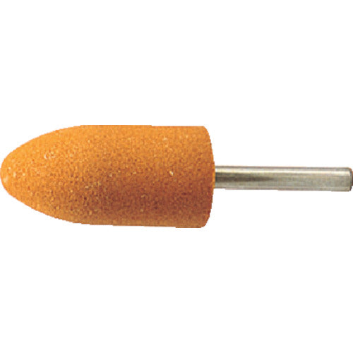 ＴＲＵＳＣＯ　軸付砥石ＷＡ　砲弾型　Φ１９Ｘ幅３８Ｘ軸６　＃６０　５本入　MO-582P　1PK