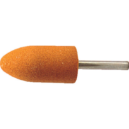 ＴＲＵＳＣＯ　軸付砥石ＷＡ　砲弾型　Φ２５Ｘ幅５０Ｘ軸６　＃６０　５本入　MO-744P　1PK