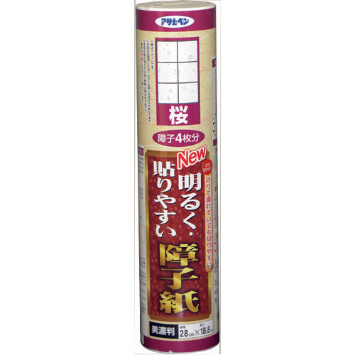 アサヒペン　ＮＥＷ明るく貼りやすい障子紙　２８ＣＭＸ１８．８Ｍ　９１２４桜　167613　1本