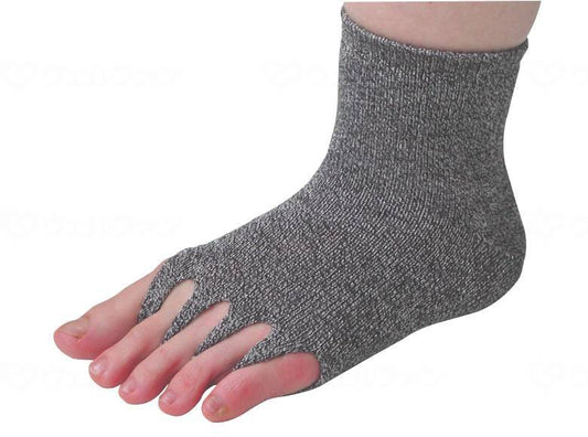 ユニロック指ぬき健康ソックス ｸﾞﾚｰ L