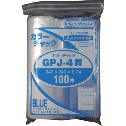 セイニチ　ユニパック　ＧＰ　Ｊ‐４　カラーチャック　アオ　GP J-4 COLOR CHAKKU AO　1 袋