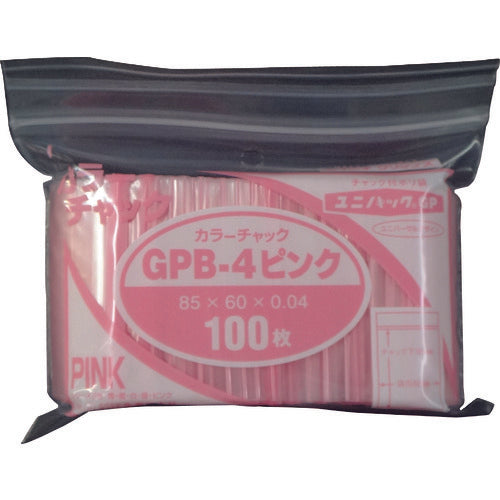 セイニチ　ユニパック　ＧＰ　Ｂ‐４　カラーチャック　ピンク　GP B-4 COLOR CHAKKU PINK　1 袋