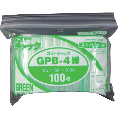 セイニチ　ユニパック　ＧＰ　Ｂ‐４　カラーチャック　ミドリ　GP B-4 COLOR CHAKKU MIDORI　1 袋