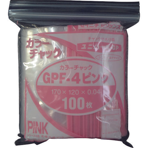 セイニチ　ユニパック　ＧＰ　Ｆ‐４　カラーチャック　ピンク　GP F-4 COLOR CHAKKU PINK　1 袋