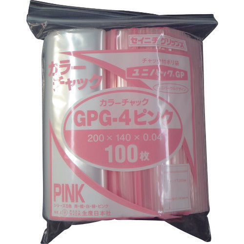 セイニチ　ユニパック　ＧＰ　Ｇ‐４　カラーチャック　ピンク　GP G-4 COLOR CHAKKU PINK　1 袋