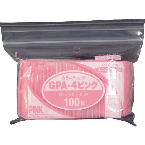 セイニチ　ユニパック　ＧＰ　Ａ‐４　カラーチャック　ピンク　GP A-4 COLOR CHAKKU PINK　1 袋