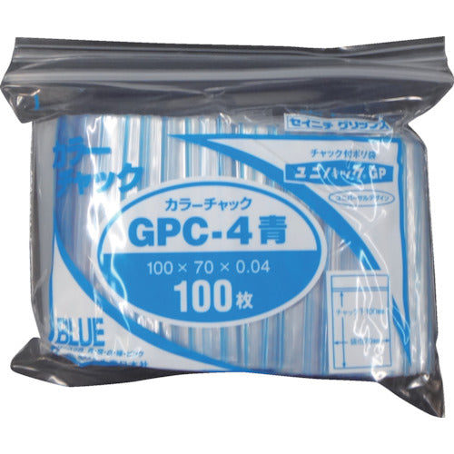 セイニチ　ユニパック　ＧＰ　Ｃ‐４　カラーチャック　アオ　GP C-4 COLOR CHAKKU AO　1 袋