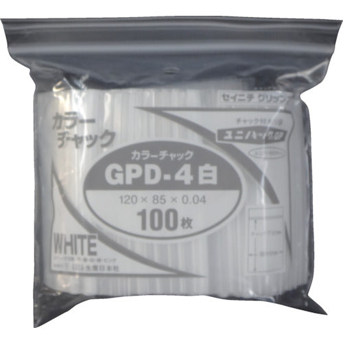 セイニチ　ユニパック　ＧＰ　Ｄ‐４　カラーチャック　シロ　GP D-4 COLOR CHAKKU SHIRO　1 袋