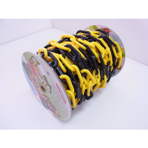 Nissa Chain Plastic Color Chain 15m Yellow/Black R-PW80-Y/BK 1 Roll