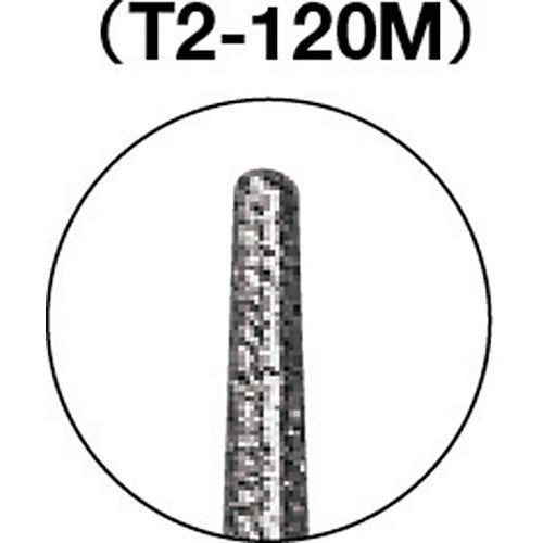 ＴＲＵＳＣＯ　ダイヤモンドバー　Φ１．８Ｘ刃長１０Ｘ軸２．３５　＃１４０　T2-120M　1 本