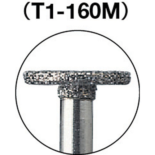 ＴＲＵＳＣＯ　ダイヤモンドバー　Φ４．７Ｘ刃長０．５Ｘ軸１．６　＃１４０　T1-160M　1 本