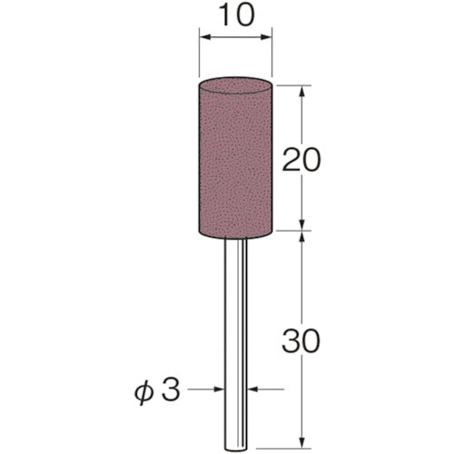 リューター　軸付セラミックゴム砥石（非金属研磨用）外径（ｍｍ）：１０粒度（＃）：８０　R2241　1袋