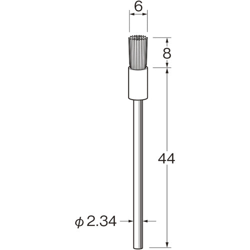 リューター　軸付エンド型ブラシ軸径（ｍｍ）：２．３４毛材：真ちゅう線　B4120　1 袋