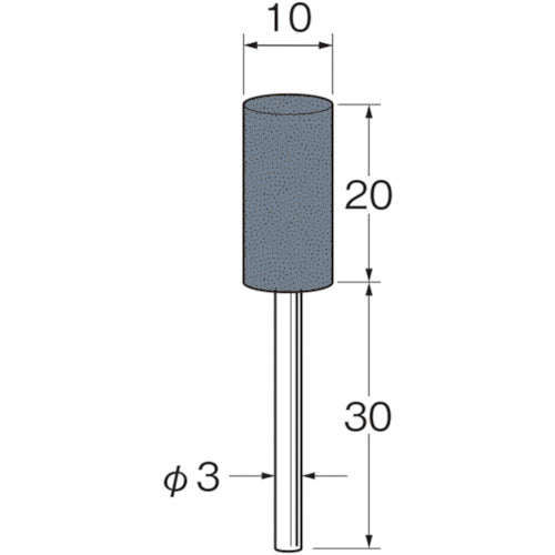 リューター　軸付セラミックゴム砥石（非金属研磨用）外径（ｍｍ）：１０粒度（＃）：１２０　R2242　1袋