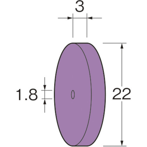 リューター　ホイール型セラミックゴム砥石粒度（＃）：６０高さ（ｍｍ）３．０　R5321　1袋