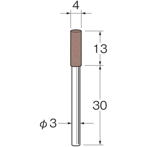 リューター　軸付セラミックゴム砥石（非金属研磨用）外径（ｍｍ）：４粒度（＃）：５００　R2216　1袋