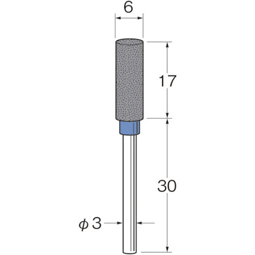 リューター　軸付セラミックゴム砥石（金属研削用）外径（ｍｍ）：６粒度（＃）：１２０　R2322　1袋