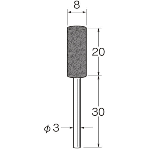 リューター　軸付セラミックゴム砥石（金属研磨用）外径（ｍｍ）：８粒度（＃）：１０００　R2137　1袋