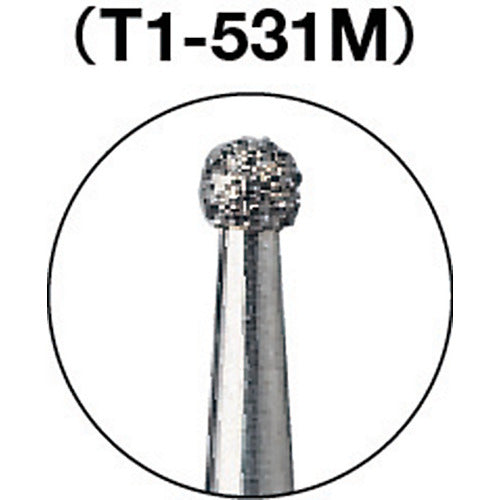 ＴＲＵＳＣＯ　ダイヤモンドバー　Φ１．２Ｘ軸１．６　＃１４０　T1-531M　1 本