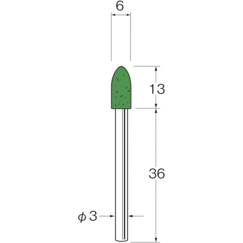 リューター　軸付フェルトバフ円筒型幅（ｍｍ）１３　（５個入）　F3706　1 袋