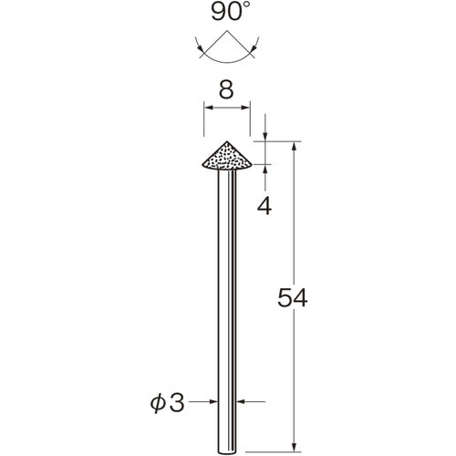 リューター　機械研削用軸付電着ダイヤモンド砥石（インターナル研削用）Ｄ５７２１　D5721　1 袋