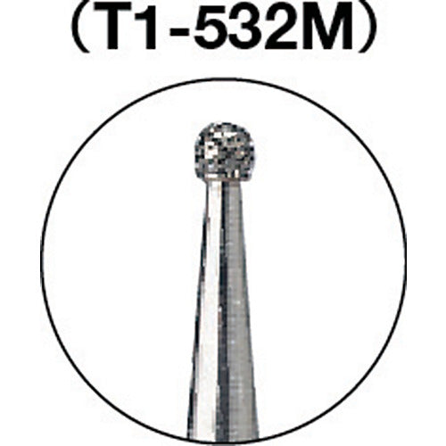 ＴＲＵＳＣＯ　ダイヤモンドバー　Φ０．９Ｘ軸１．６　＃１４０　T1-532M　1 本