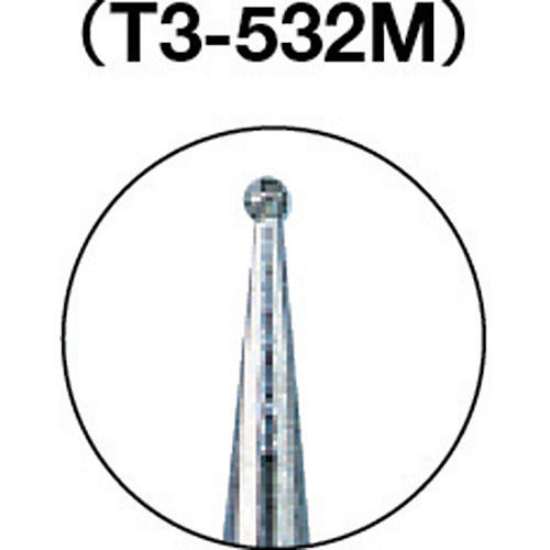 ＴＲＵＳＣＯ　ダイヤモンドバー　Φ０．９Ｘ軸３　＃１４０　T3-532M　1 本