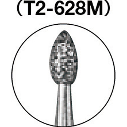 ＴＲＵＳＣＯ　ダイヤモンドバー　Φ１．８Ｘ刃長３．５Ｘ軸２．３５　＃１４０　T2-628M　1 本