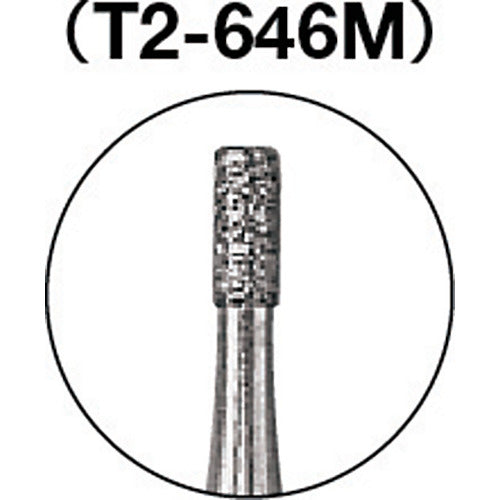 ＴＲＵＳＣＯ　ダイヤモンドバー　Φ１．６Ｘ刃長４Ｘ軸２．３５　＃１４０　T2-646M　1 本