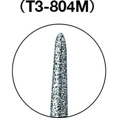 ＴＲＵＳＣＯ　ダイヤモンドバー　Φ１．２Ｘ刃長８Ｘ軸３　＃１４０　T3-804M　1 本