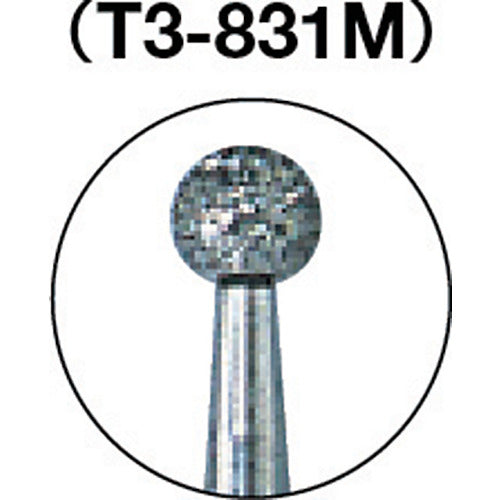 ＴＲＵＳＣＯ　ダイヤモンドバー　Φ２．５Ｘ軸３　＃１４０　T3-831M　1 本