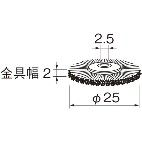 リューター　ホイール型ブラシＢ２２１５　B2215　1 袋