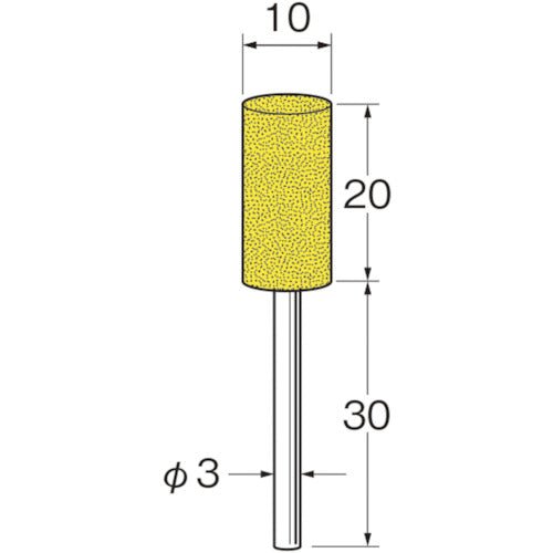 リューター　軸付セラミックゴム砥石（金属研磨用）外径（ｍｍ）：１０粒度（＃）：１８０　R2143　1袋