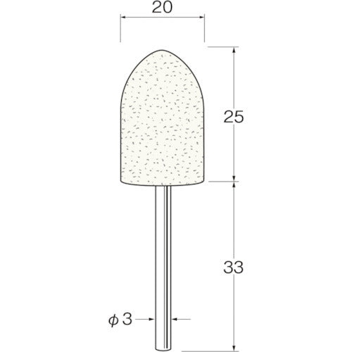 リューター　軸付フェルトバフ砲弾型幅（ｍｍ）２５　（５個入）　F3520　1 袋