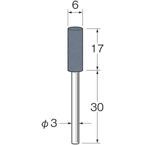 リューター　軸付セラミックゴム砥石（非金属研磨用）外径（ｍｍ）：６粒度（＃）：１２０　R2222　1袋