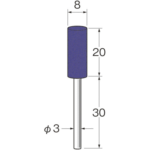 リューター　軸付セラミックゴム砥石（金属研磨用）外径（ｍｍ）：８粒度（＃）：３２０　R2135　1袋