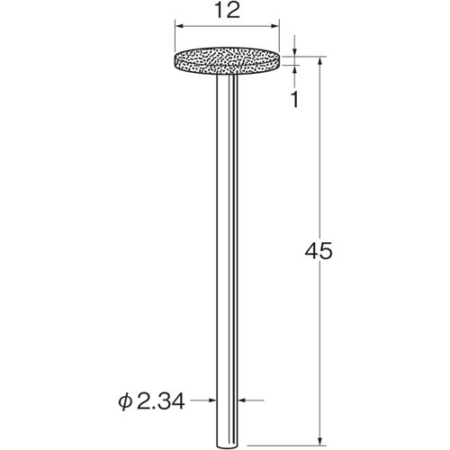 リューター　軸付電着ダイヤモンド砥石Ｄ１９１２　D1912　1 袋