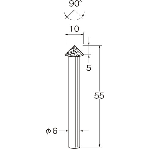 リューター　機械研削用軸付電着ダイヤモンド砥石（インターナル研削用）Ｄ５８２１　D5821　1 袋