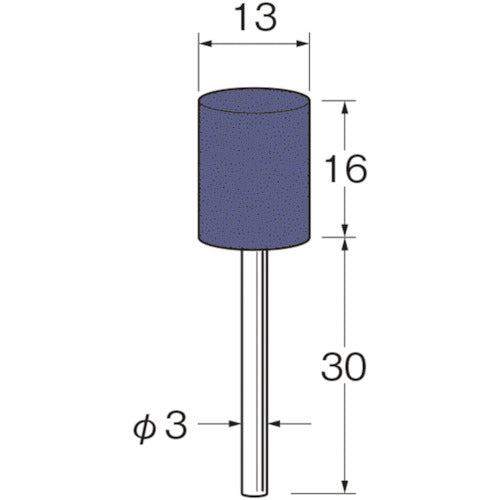 リューター　軸付グリーンカーボランダムゴム砥石外径（ｍｍ）：１３粒度（＃）：９０　R3312　1袋