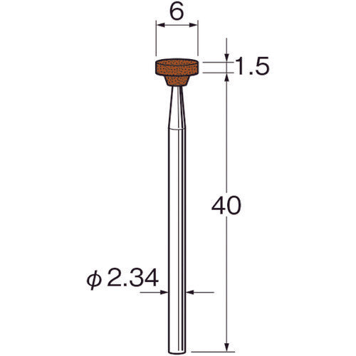 루터 축 부착 실리콘 고무 숫돌 외경(mm): 6 입도(#): 320 R1051 1봉