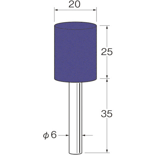リューター　軸付セラミックゴム砥石（金属研磨用）外径（ｍｍ）：２０粒度（＃）：３２０　R2175　1袋
