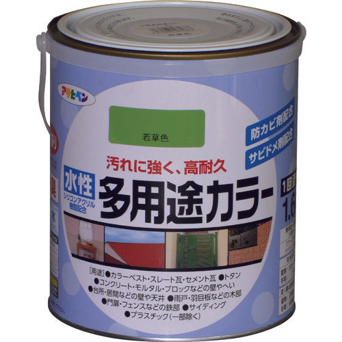 アサヒペン　水性多用途カラー１．６Ｌ若草色　461667　1缶