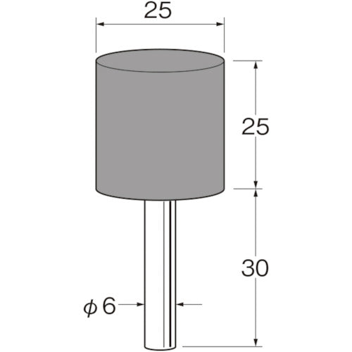 リューター　軸付弾性砥石（ＰＶＡ砥石）外径（ｍｍ）：２５粒度（＃）：２２０　R7633　1袋