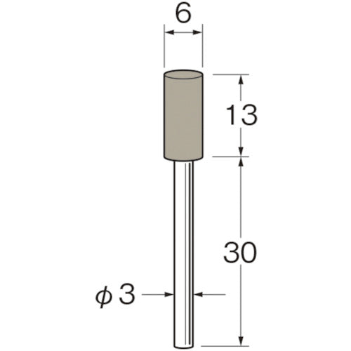 リューター　軸付弾性砥石（ＰＶＡ砥石）外径（ｍｍ）：６粒度（＃）：１２０　R7312　1袋