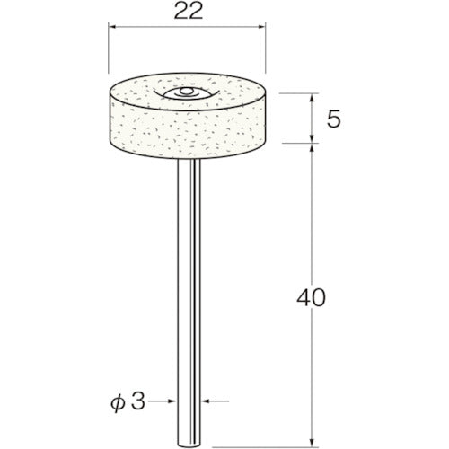 リューター　異形状軸付フェルトバフ外径（ｍｍ）：２２　F7392　1 袋