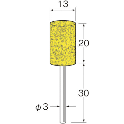 リューター　軸付セラミックゴム砥石（金属研磨用）外径（ｍｍ）：１３粒度（＃）：１８０　R2153　1袋