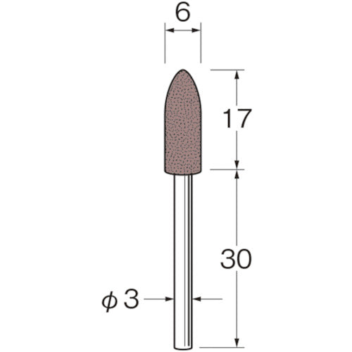 リューター　軸付ラビン砥石（一般用）Ｒ４４１１粒度（＃）：８０　R4411　1袋