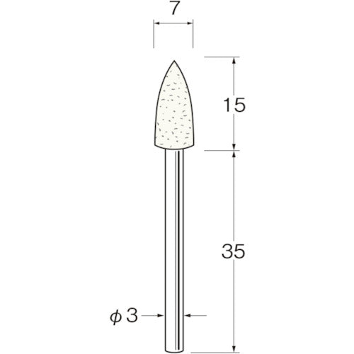 リューター　異形状軸付フェルトバフ外径（ｍｍ）：７　F7311　1 袋